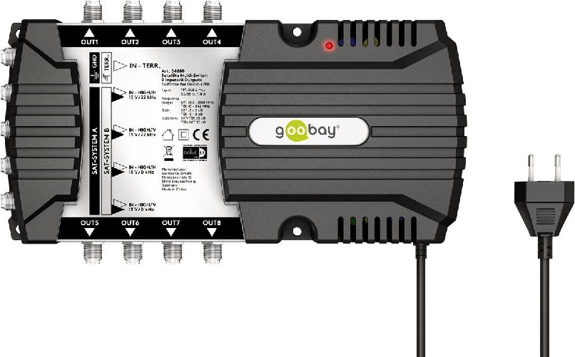 Goobay Sat-Multischalter 9 EingÃ¤nge/8 AusgÃ¤nge (64880)