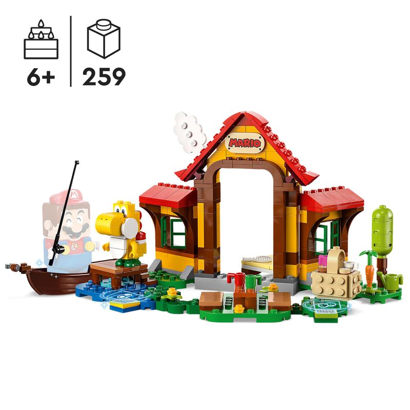 LEGO-Super-Mario-71422-Pack-di-Espansione-Picnic-alla-Casa-di-Mario-con-Figura-di-Yoshi-Giallo-Idea-Regalo-Bambini-6--Anni