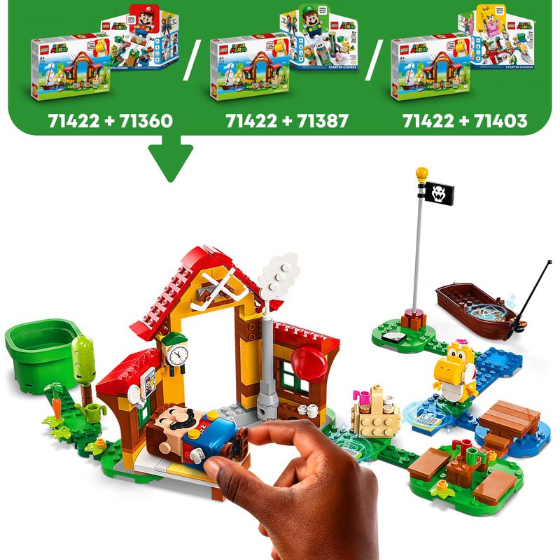 LEGO-Super-Mario-71422-Pack-di-Espansione-Picnic-alla-Casa-di-Mario-con-Figura-di-Yoshi-Giallo-Idea-Regalo-Bambini-6--Anni