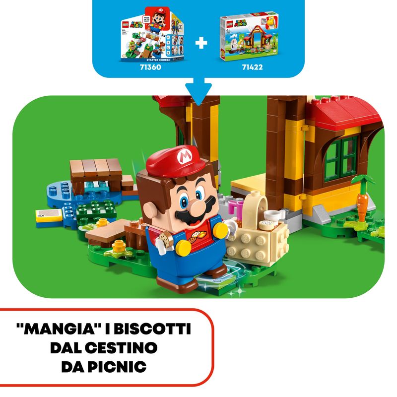 LEGO-Super-Mario-71422-Pack-di-Espansione-Picnic-alla-Casa-di-Mario-con-Figura-di-Yoshi-Giallo-Idea-Regalo-Bambini-6--Anni