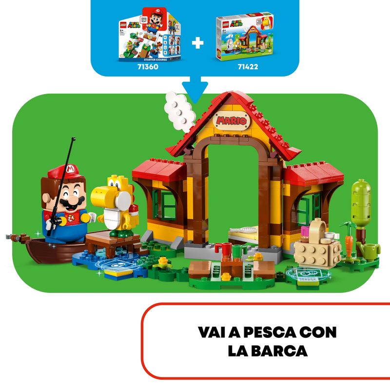 LEGO-Super-Mario-71422-Pack-di-Espansione-Picnic-alla-Casa-di-Mario-con-Figura-di-Yoshi-Giallo-Idea-Regalo-Bambini-6--Anni