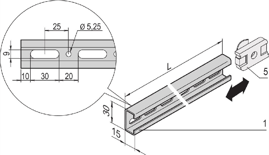 SCHROFF C-RAIL F.600W CABINET 450L 4X - accessori rack (22114455)