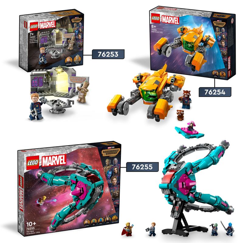 LEGO-Marvel-76253-Quartier-Generale-dei-Guardiani-della-Galassia-Volume-3-con-Groot-e-Star-Lord-Giocattoli-da-Supereroi