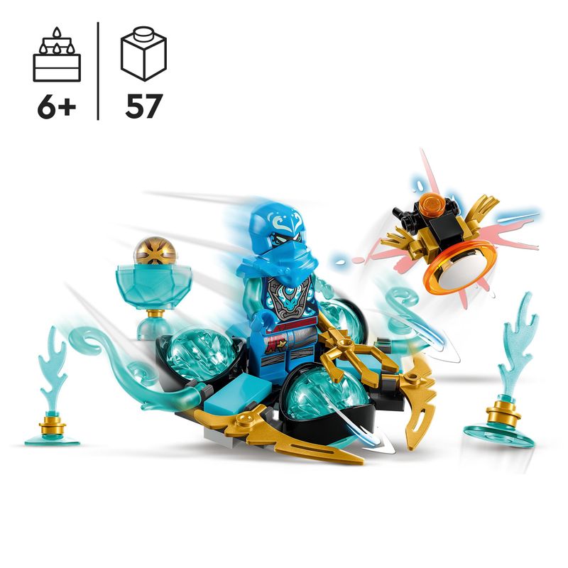 LEGO-NINJAGO-71778-Drift-del-Potere-del-Drago-Spinjitzu-di-Nya-Trottola-Giocattolo-da-Collezione-Idea-Regalo-Bambini-6--Anni