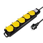 LogiLink LPS255 prolunghe e multiple 1,5 m 5 presa(e) AC Esterno Nero, Giallo