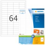 HERMA Premium - Permanent selbstklebende, matte laminierte Papieretiketten - weiß - 48,3 x 16,9 mm - 12800 Etikett(en) (