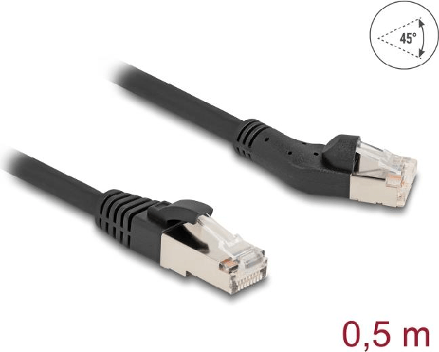 Delock Cavo di rete RJ45 Cat.8.1 S/FTP con spina da 45 da angolato a sinistra a dritto (80749)