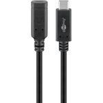 Goobay 61038 cavo USB 1 m USB 3.2 Gen 2 3.1 Gen 2 USB C Nero (Goobay USB-C 3.2 Gen 2 Extension Cable - Black)