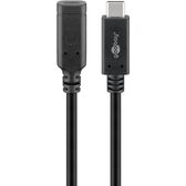 Goobay 61038 cavo USB 1 m USB 3.2 Gen 2 3.1 Gen 2 USB C Nero (Goobay USB-C 3.2 Gen 2 Extension Cable - Black)
