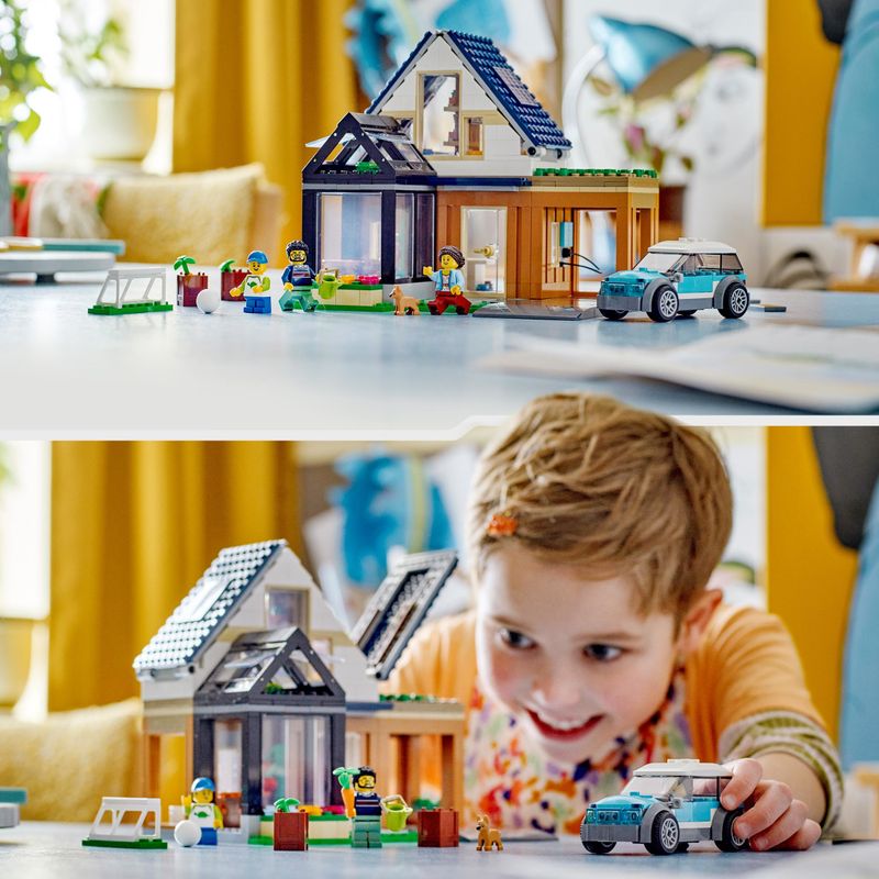 LEGO-City-60398-Villetta-Familiare-e-Auto-Elettrica-Casa-delle-Bambole-con-Macchina-Giocattolo-Giochi-per-Bambini-6--Anni