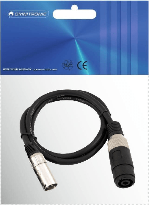 Omnitronic 30225590 XLR Adapterkabel [1x Lautsprecherkupplung - 1x XLR-Stecker 3 polig] 1