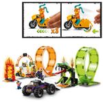 LEGO-City-Stuntz-60339-Arena-delle-Acrobazie-Monster-Truck-Moto-Giocattolo-con-Minifigure-Giochi-per-Bambini-dai-7-Anni