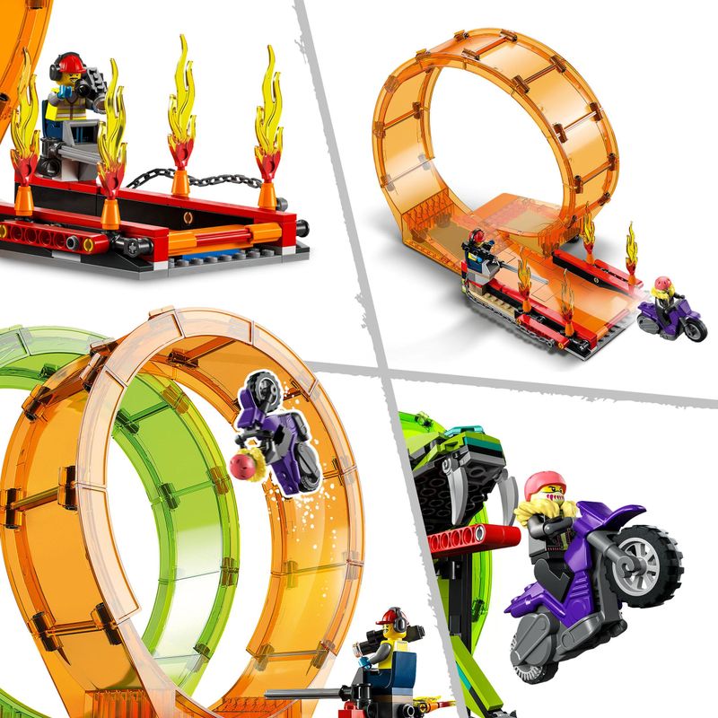 LEGO-City-Stuntz-60339-Arena-delle-Acrobazie-Monster-Truck-Moto-Giocattolo-con-Minifigure-Giochi-per-Bambini-dai-7-Anni