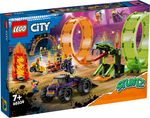 LEGO-City-Stuntz-60339-Arena-delle-Acrobazie-Monster-Truck-Moto-Giocattolo-con-Minifigure-Giochi-per-Bambini-dai-7-Anni