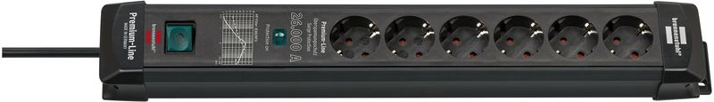 SOCKET-STRIP-6X-BLACK-1.8M---PREMIUM-LINE-SURGE-PROTECTION