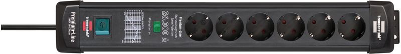 SOCKET-STRIP-6X-BLACK-1.8M---PREMIUM-LINE-SURGE-PROTECTION