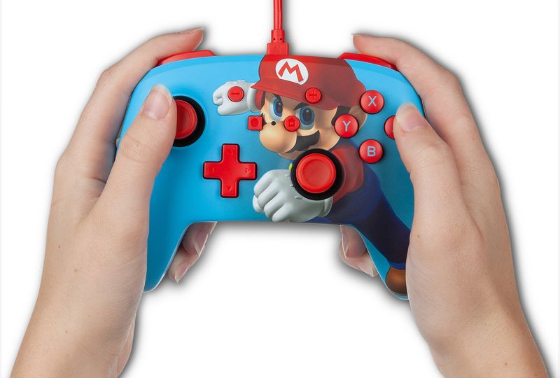 PowerA-Enhanced-Wired-Controller-For-Nintendo-Switch-–-Mario-Punch-Multicolore-USB-Gamepad-Analogico-Digitale