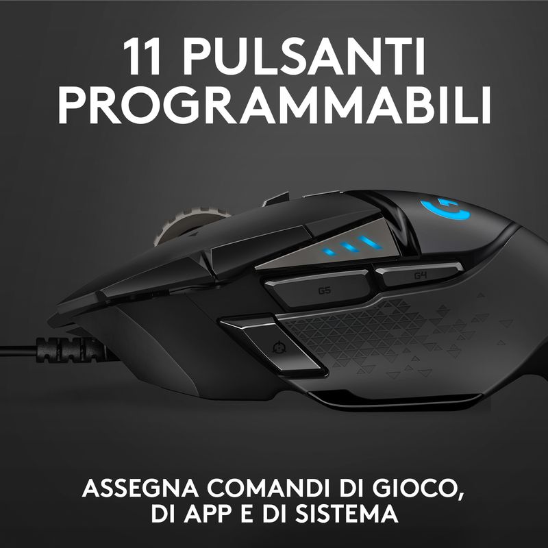 Logitech-G-Logitech-G502-Mouse-Gaming-HERO-Prestazioni-Elevate-Sensore-HERO-25K-25600-DPI-RGB-Pesi-Regolabili-11-Pulsanti-Programmabili-Memoria-Integrata-per-PC-Mac-Laptop.-Nero