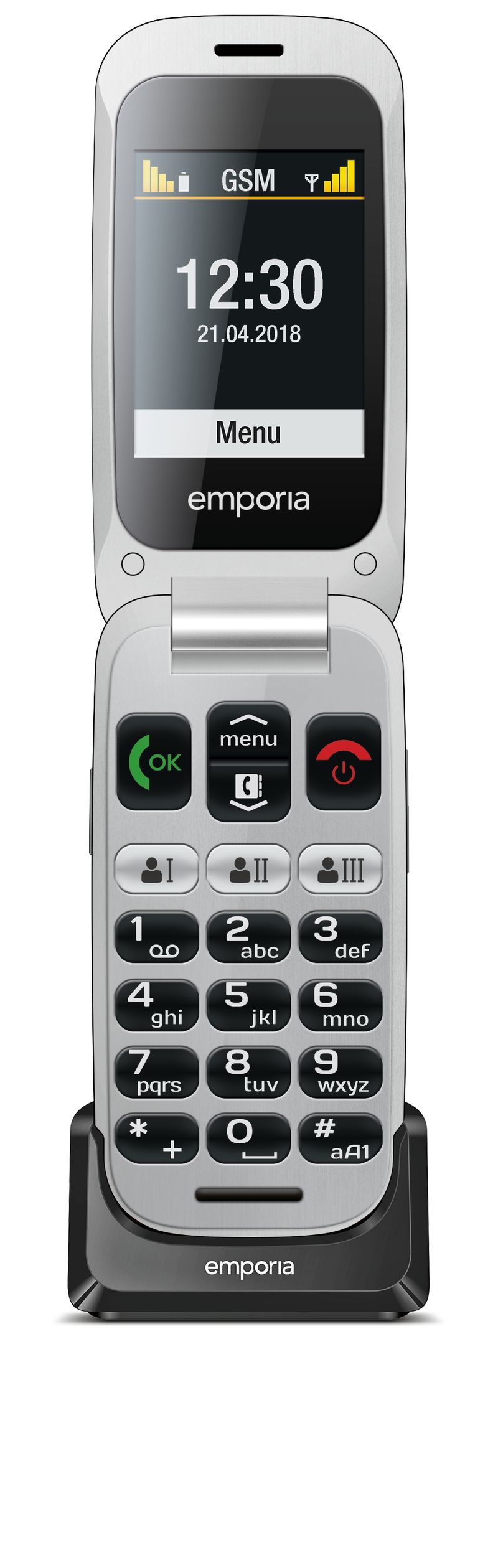 Emporia-emporiaONE-61-cm--2.4---80-g-Grigio-Argento-Telefono-per-anziani