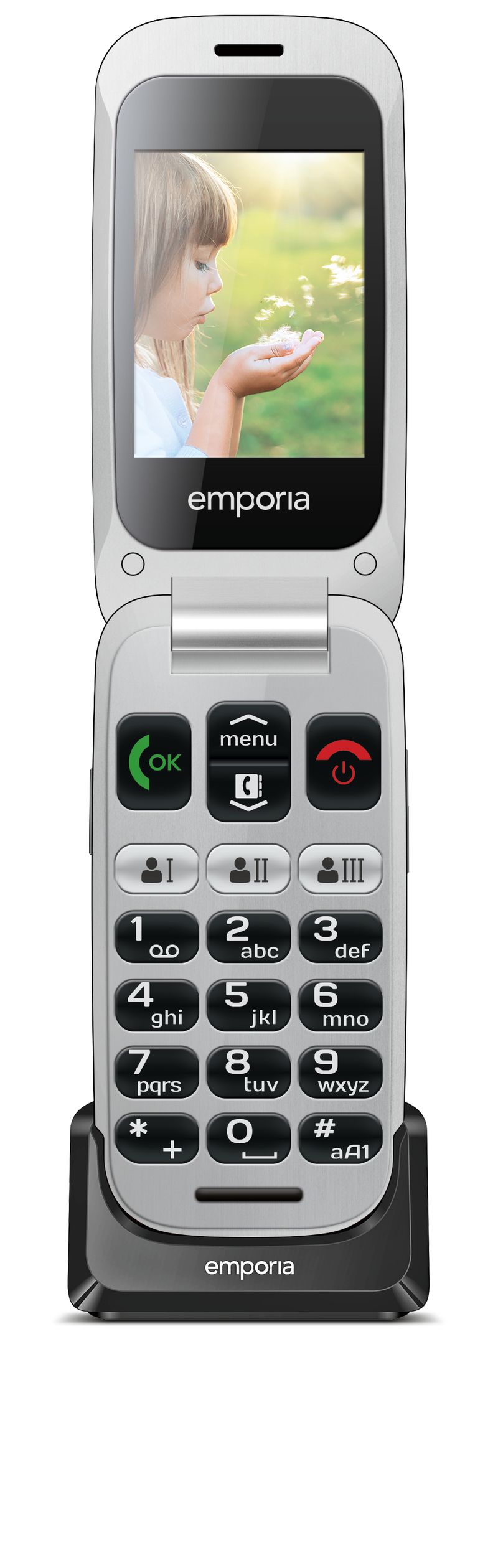 Emporia-emporiaONE-61-cm--2.4---80-g-Grigio-Argento-Telefono-per-anziani