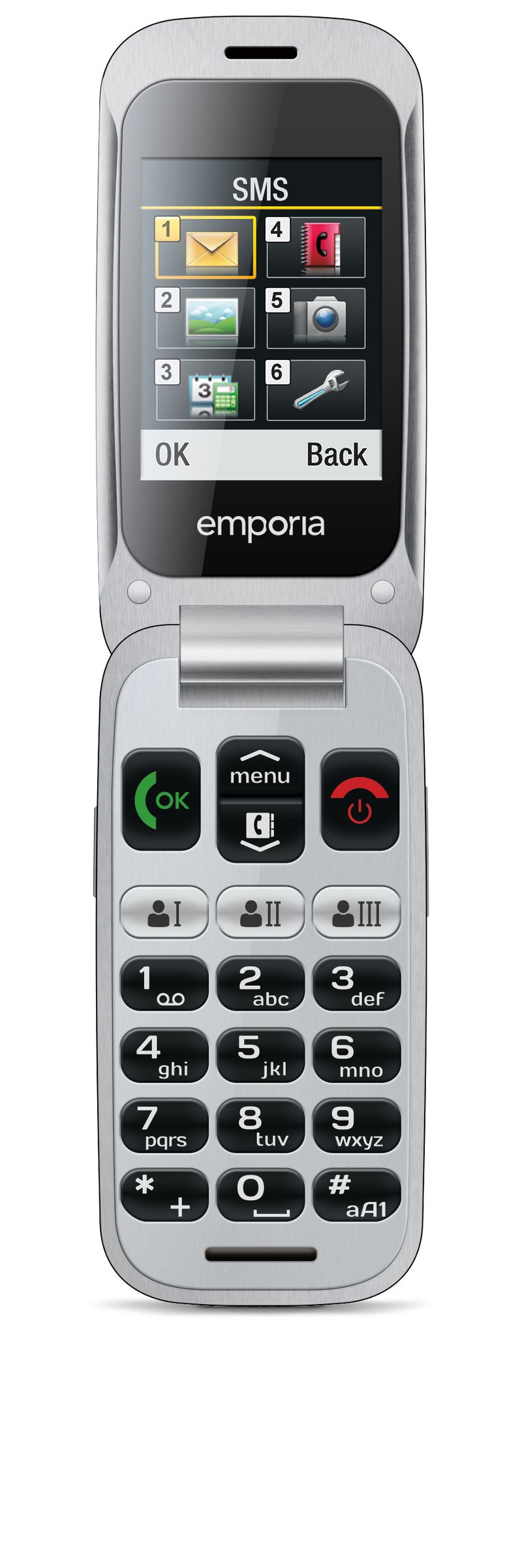 Emporia-emporiaONE-61-cm--2.4---80-g-Grigio-Argento-Telefono-per-anziani