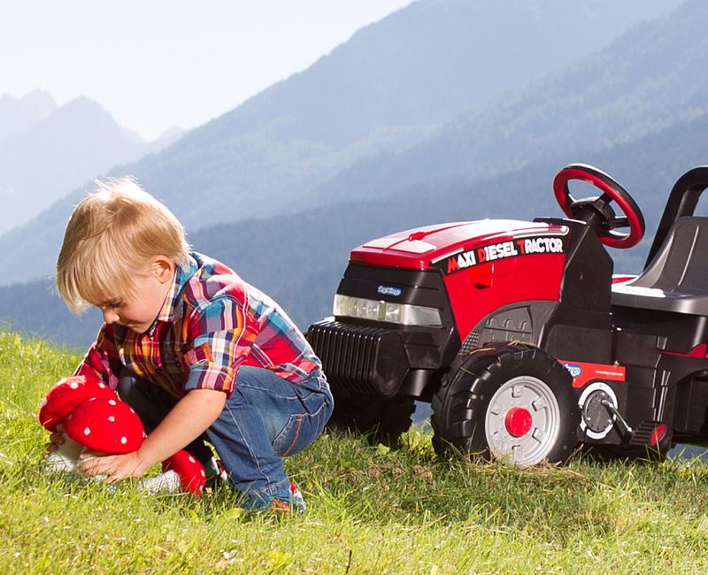 Peg-Perego-Trattore-a-Pedali-Maxi-Diesel-Tractor-con-Rimorchio