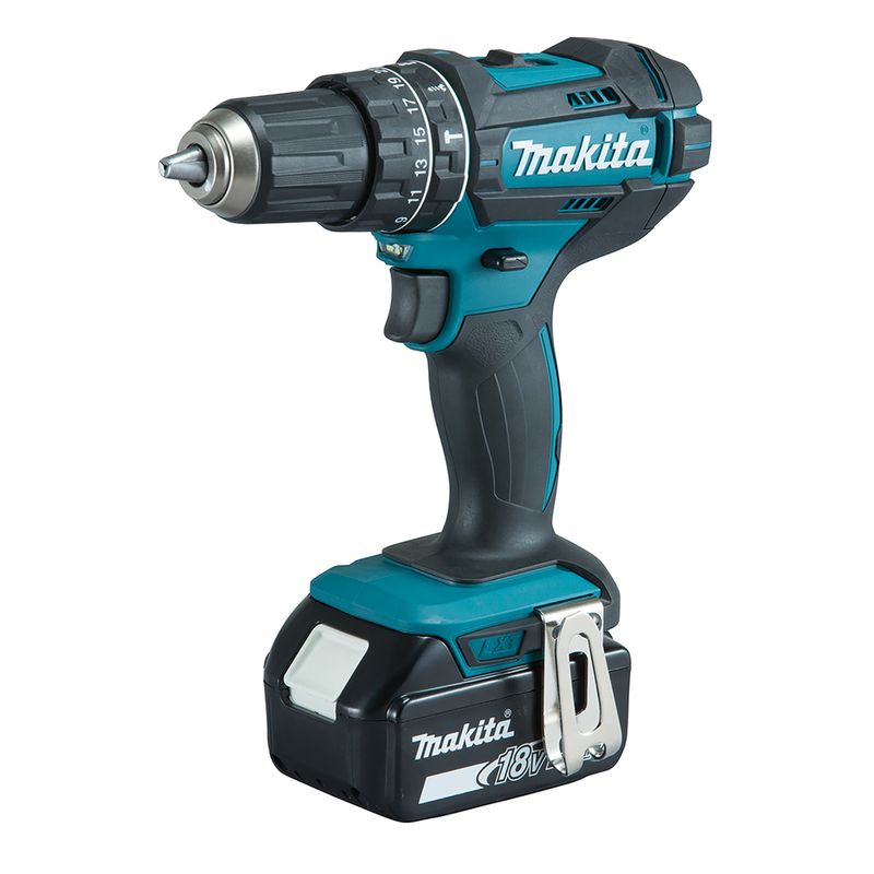 Makita-DHP482RFX9-Akku-Schlagbohrschrauber-18V-1900-Giri-min-Senza-chiave-15-kg-Nero-Verde