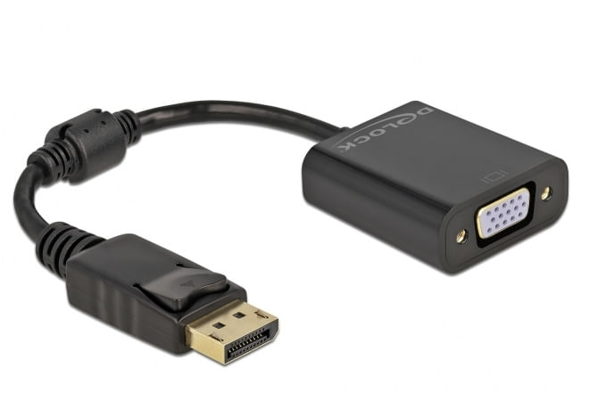 Delock-Adattatore-DisplayPort-1.2-maschio-a-VGA-femmina-passivo-nero