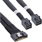 Cavo-SAS-sottile---SFF-8654-8i-a-2x-SFF-8643---05-m---05-m---SFF-8654-8i---2x-SFF-8643---Dritto--