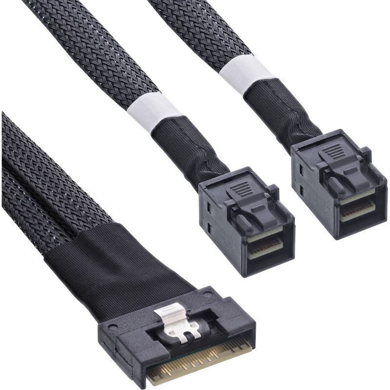 Cavo-SAS-sottile---SFF-8654-8i-a-2x-SFF-8643---05-m---05-m---SFF-8654-8i---2x-SFF-8643---Dritto--