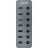 Hub-USB-3.0---7-porte---con-interruttore---alluminio---grigio---con-alimentatore