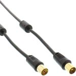 InLine Cavo antenna Premium - 2x schermato - con filtro - 85 dB - nero - 7 m