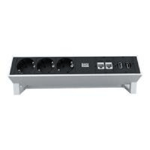 Bachmann DESK 2 prolunghe e multiple 0,2 m 3 presa(e) AC Nero, Bianco