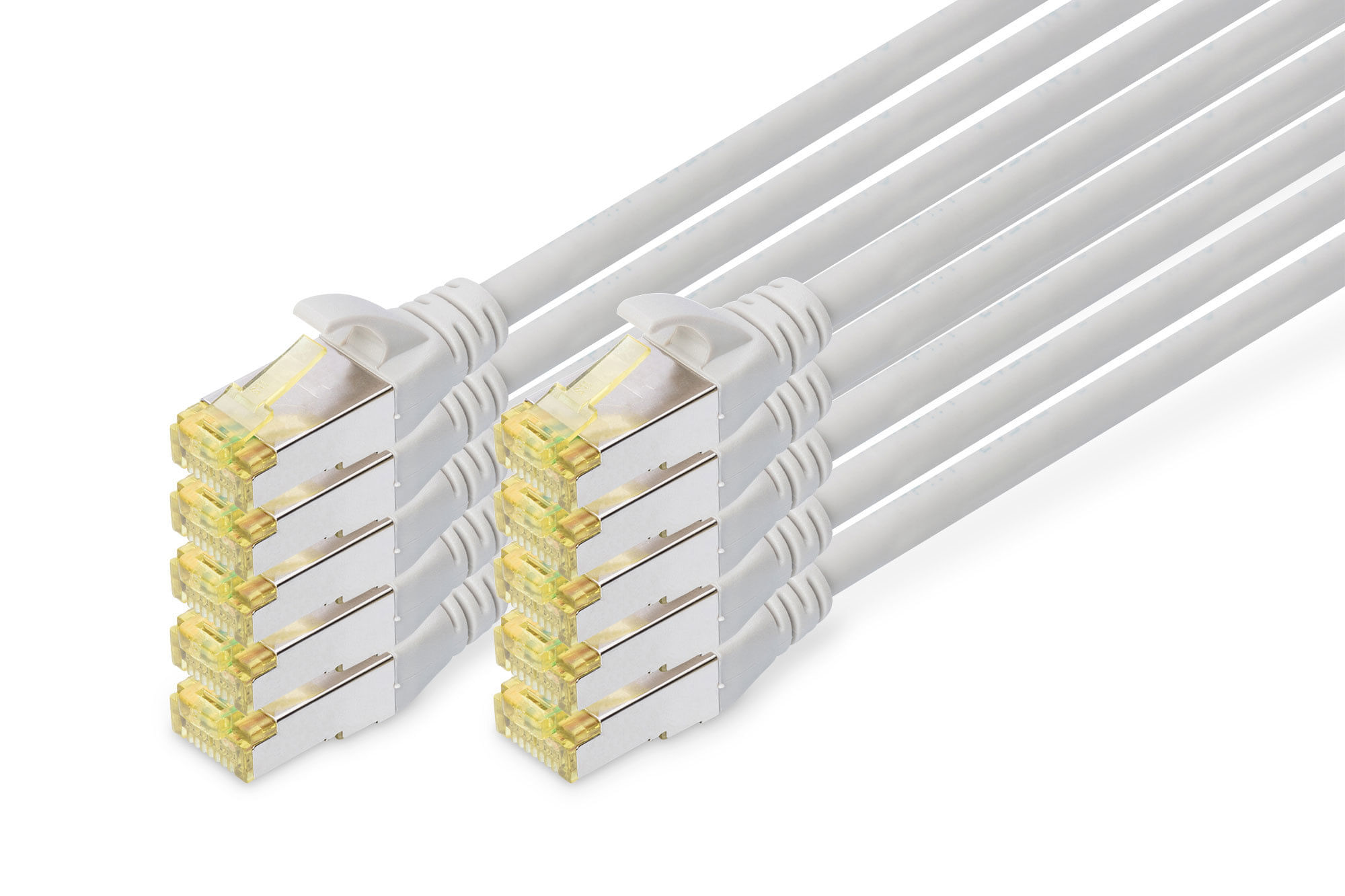 Digitus Cavo patch CAT6A 50 m S/FTP 10 pezzi Cu LSZH AWG 26/7 50 m 10 pezzi grigio