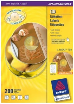 AVERY-Nutzform-Etichette-per-CD-Etichette-per-CD-bianche-117-mm-200-pezzi-L6043-100-bianco