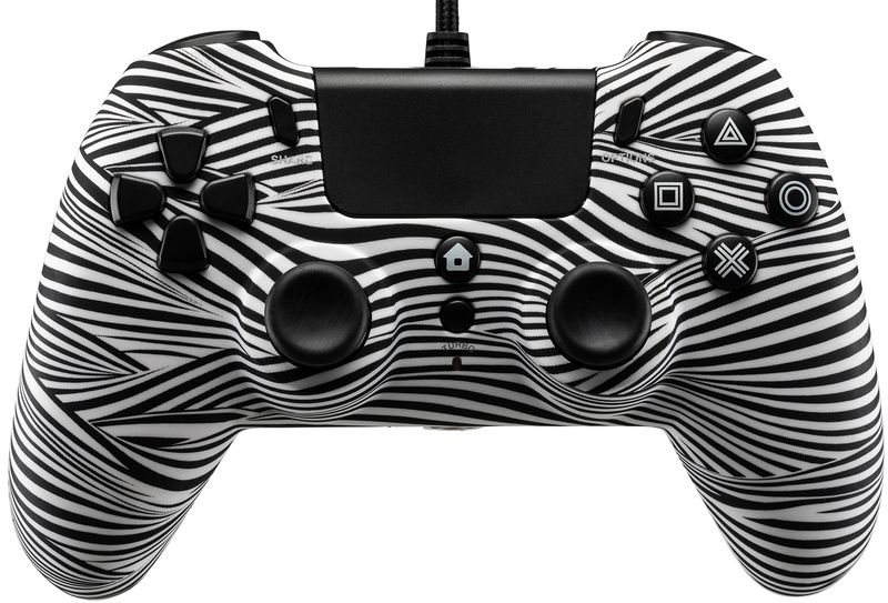 Qubick-Wired-Controller-Nero-Bianco--PS4-