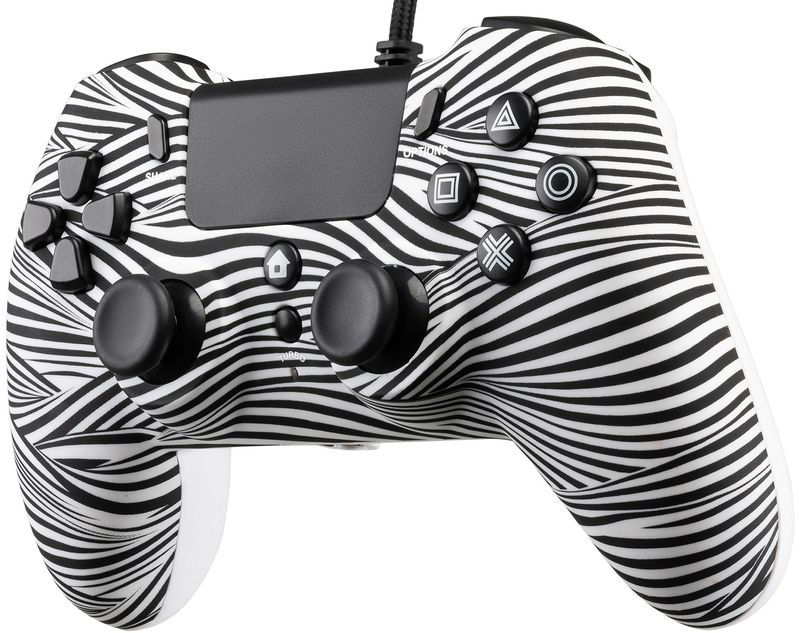 Qubick-Wired-Controller-Nero-Bianco--PS4-