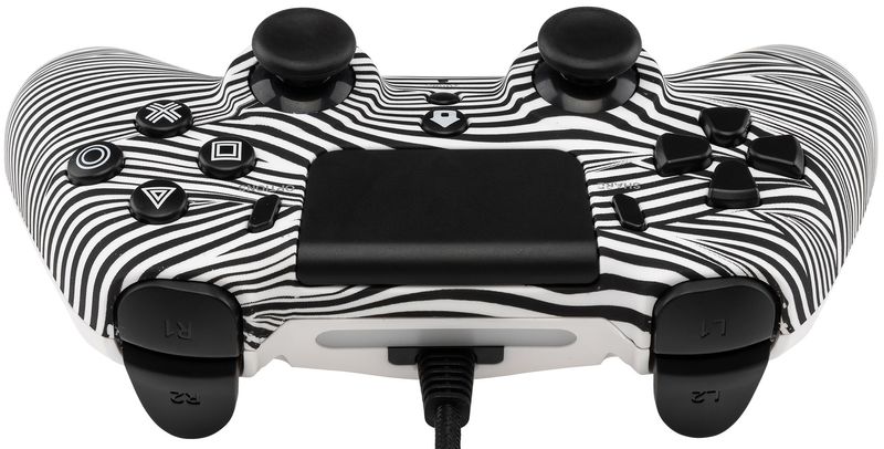 Qubick-Wired-Controller-Nero-Bianco--PS4-