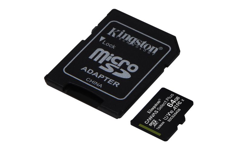 Kingston-Technology-Scheda-micSDXC-Canvas-Select-Plus-100R-A1-C10-da-64GB-confezione-doppia--adattatore-singolo--64GB-MI