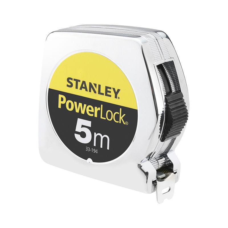 Stanley-Powerlock-rotella-metrica-5-m-Acciaio-al-carbonio-Nero-Acciaio-inossidabile-Giallo