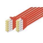 Digitus Cavo patch CAT6A 20 m S/FTP 10 pezzi Cu LSZH AWG 26/7 20 m 10 pezzi rosso