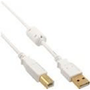 Cavo-USB-2.0---da-A-a-B---bianco---oro---con-nucleo-in-ferrite---15-m
