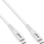 InLine Cavo USB4, USB-C maschio/maschio, PD 240W, 8K60Hz, TPE, bianco, 1m