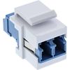 Accoppiatore-keystone-snap-in-per-fibra-ottica-bianco---duplex-LC-LC---SM---blu---guaina-in-ceramica
