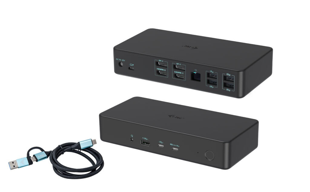 I-tec USB 3.0 / USB-C / Thunderbolt 3 Professional Dual 4K Display Docking Station Generation 2 + Power Delivery 100W