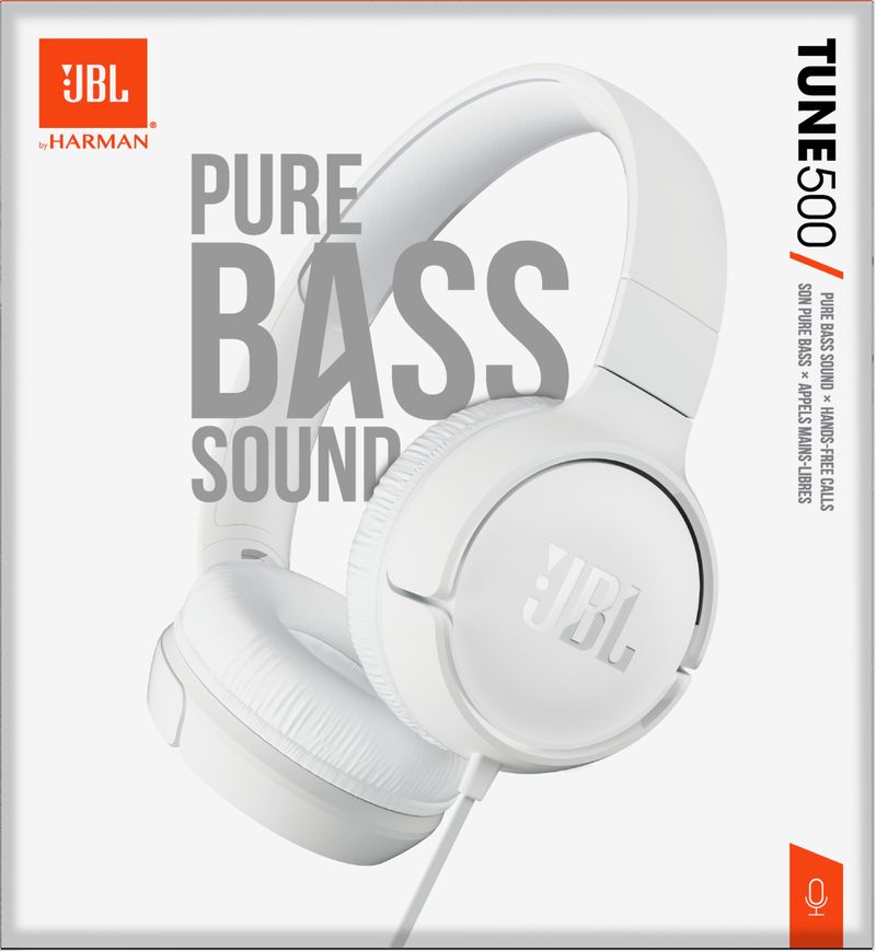 JBL-Tune-500-Cuffie-Cablato-A-Padiglione-MUSICA-Bianco