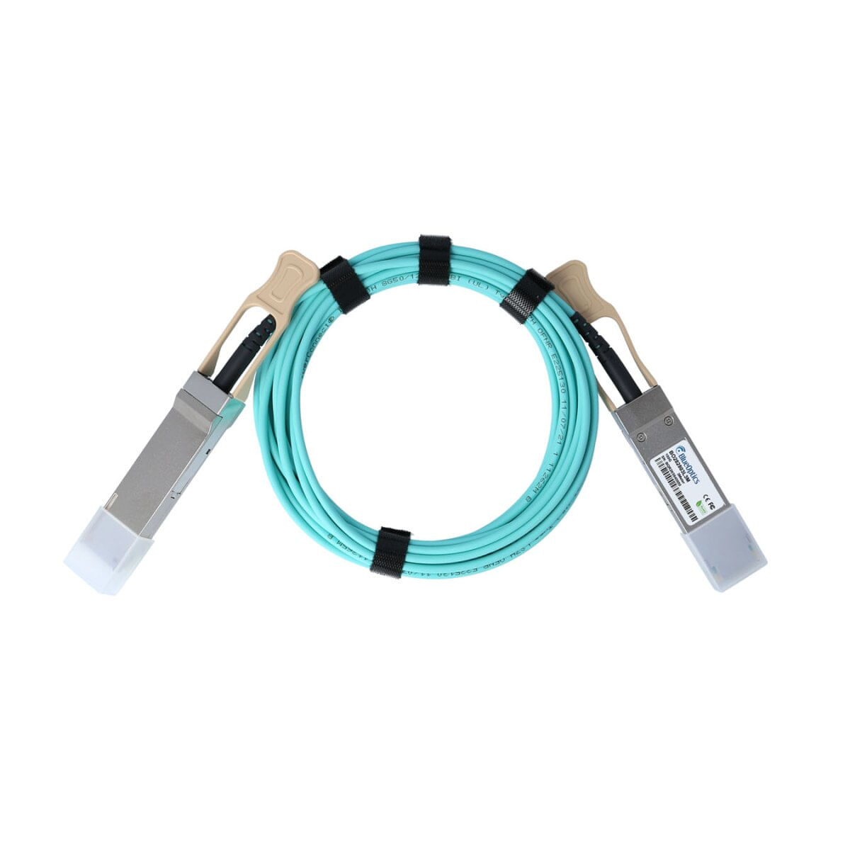 BlueOptics QSFP-100G-AOC5M-BO Cavo InfiniBand 5 m QSFP28 Corallo - Argento (QSFP-100G-AOC5M-BO)