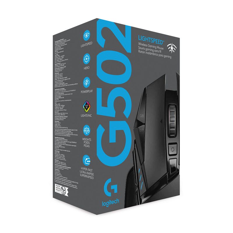 Logitech-G502-Mouse-Gaming-Wireless-LIGHTSPEED-Sensore-HERO-16K-16000-DPI-RGB-Design-Leggero-11-Pulsanti-Programmabili-Memoria-Integrata-Compatibile-PC-Mac-Laptop-Nero