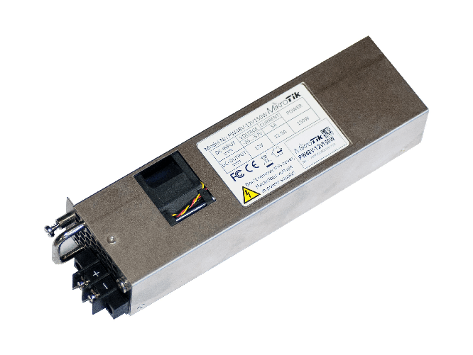 Mikrotik PW48V-12V150W adattatore e invertitore 150 W Nero, Grigio, Argento