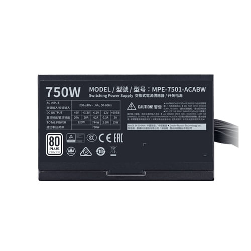 Cooler-Master-MWE-White-V2-750W-Alimentatore--ATX12V-252--EPS12V-80-Plus-AC-230-V-750-Watt-PFC-attivo-